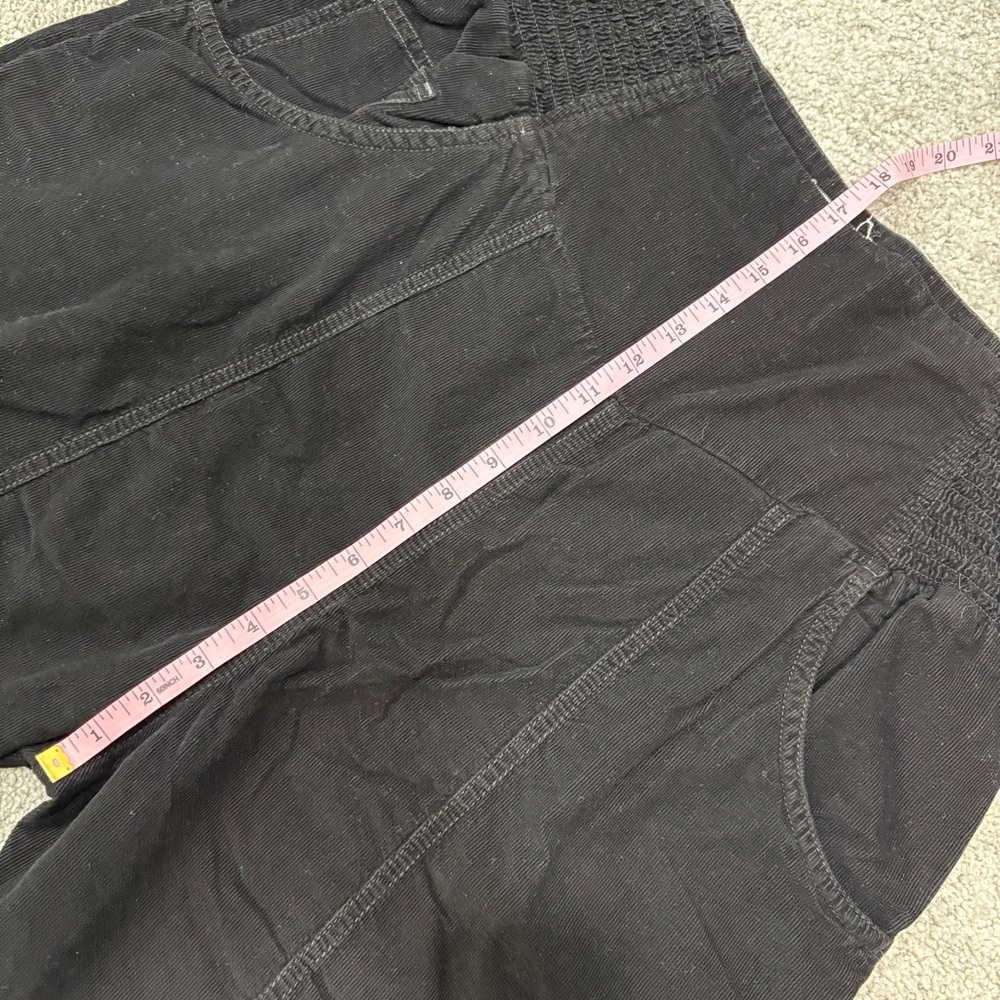 Free People Black Cropped Wide-Leg Smocked Waist Pants - Picture 12 of 13